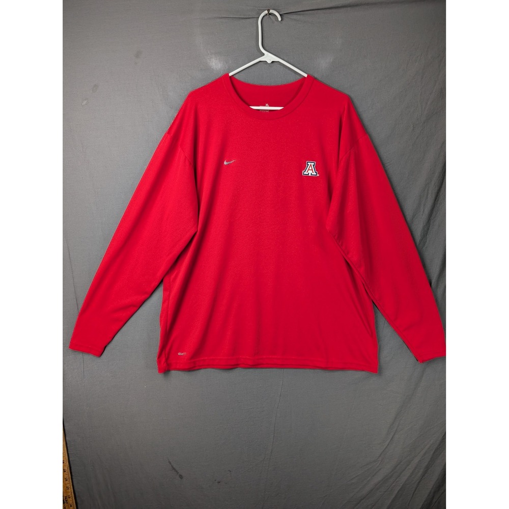 Nike Arizona Wildcats Mens XL Red Long Sleeve Dri-Fit Performance T-Shirt